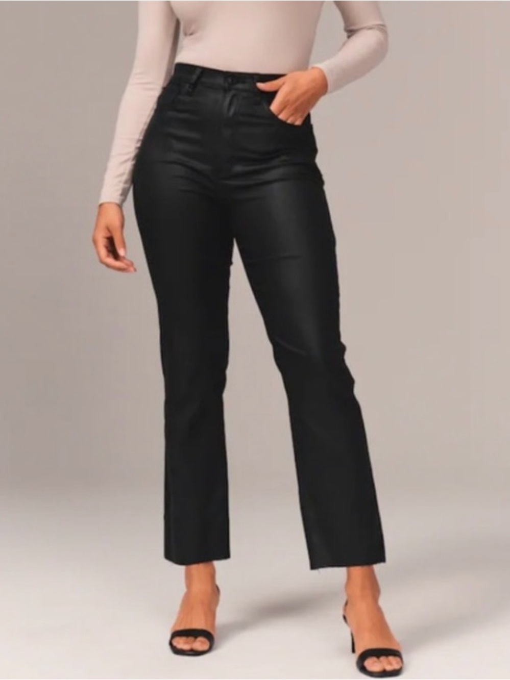 Abercrombie & Fitch Womens Black Faux Leather Skinny Jeans